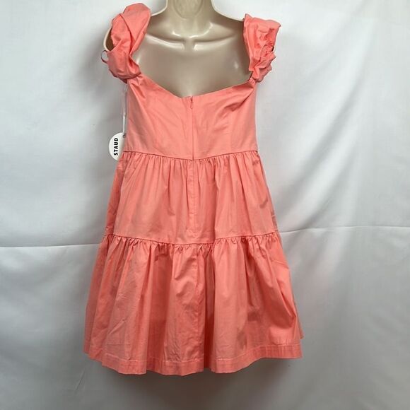 Staud Elio mini dress in grapefruit Size 10 NWT - Picture 10 of 15